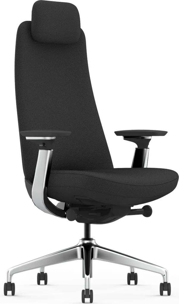 Scaun Ergonomic Premium cu Tetieră Reglabilă, Suport Lombar Ajustabil, Cotiere 3D, Mecanism Multifuncțional și Bază din Aluminiu, Negru