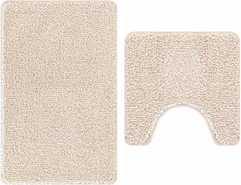 vidaXL Set de mochete anti-derapante pentru baie 2 pcs Crem PP