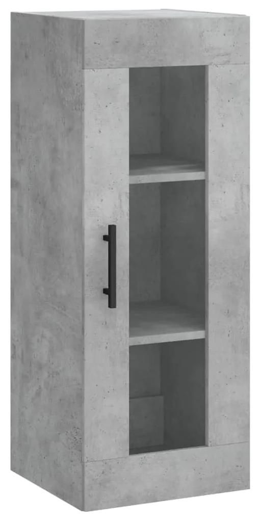 828936 vidaXL Dulap montat pe perete, gri beton, 34,5x34x90 cm