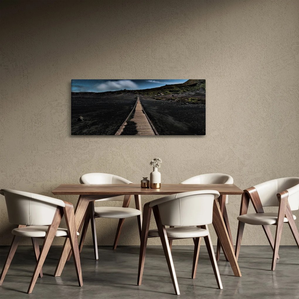 Tablou drumul de lemn în amurg (120x50 cm)