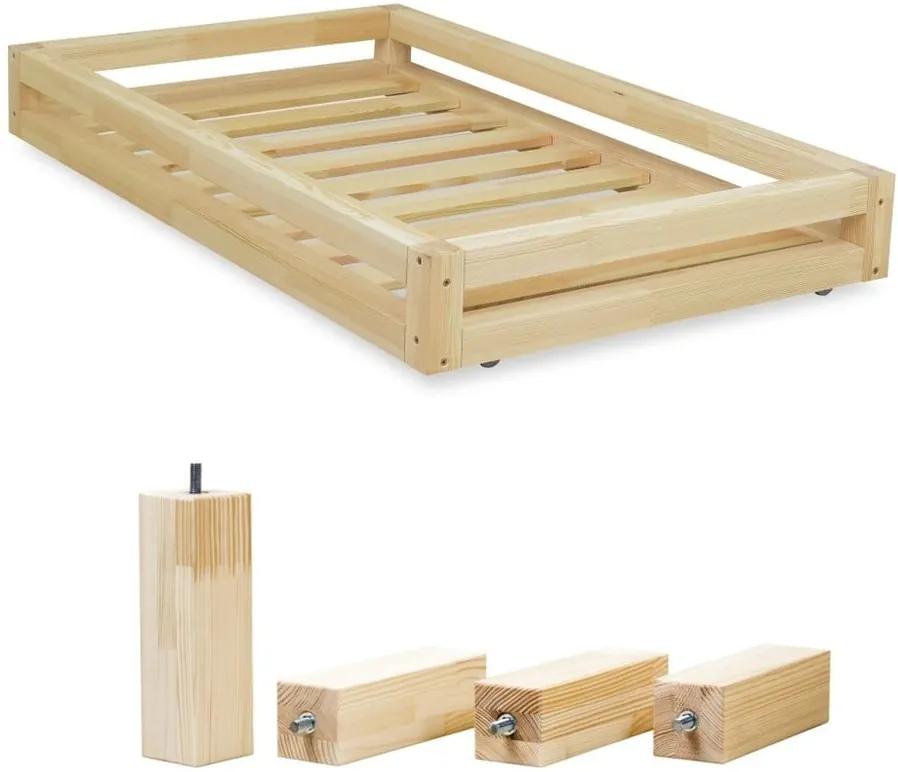 Set sertar natural pentru pat și 4 picioare înălțătoare, pentru patul Benlemi 90 x 180 cm