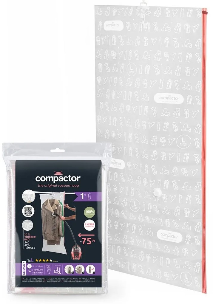 Compactor Sac vidabil pentru haine Espace, 70 x145 cm, 10 buc.