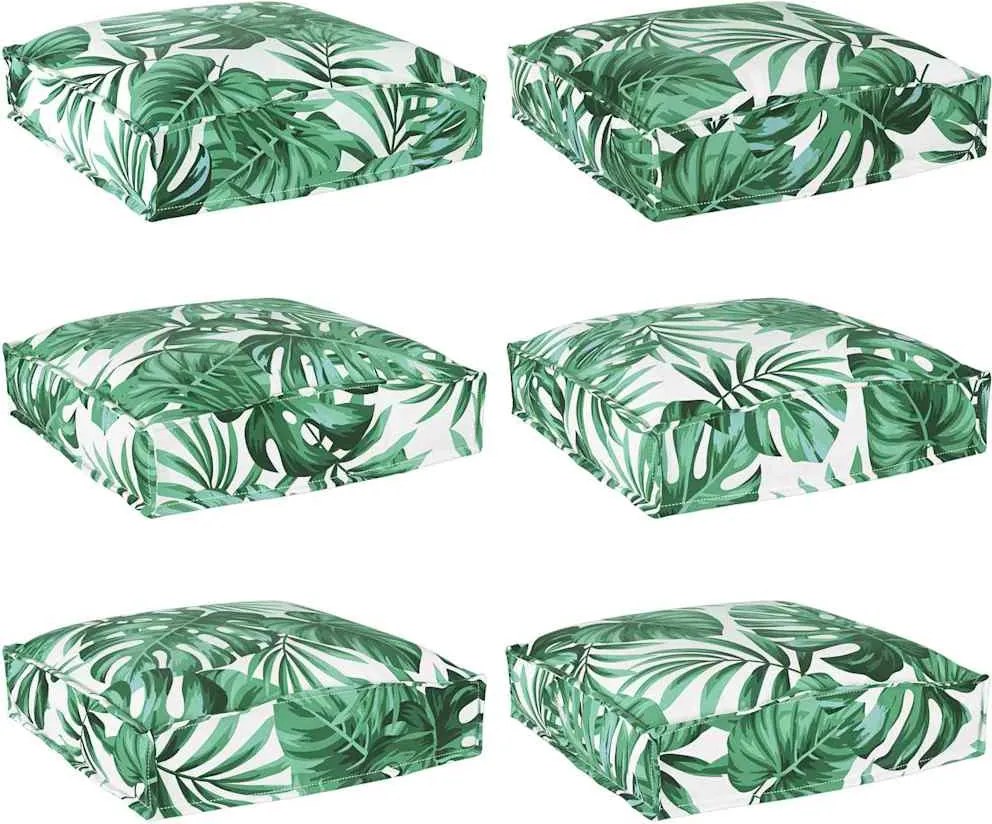 vidaXL Pernă 6 pcs Model cu frunze 40 x 40 x 8 cm Material Oxford