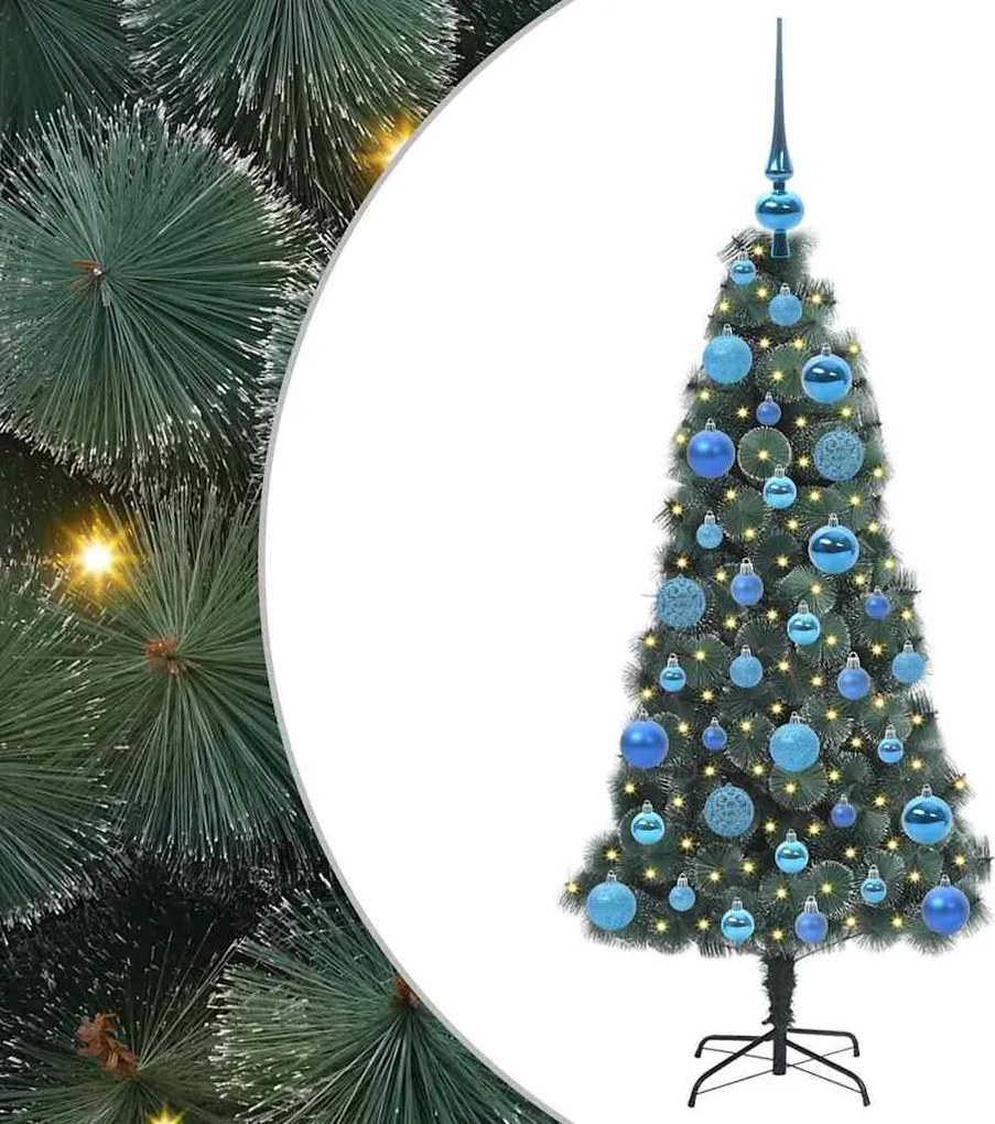 vidaXL Pom de Crăciun artificial pre-iluminat cu set de globuri 120 cm