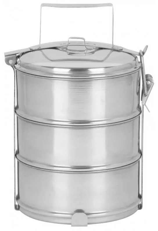 Recipiente pentru transport mancare, inox, set 3 buc, 16x26 cm, 3x1.2 L