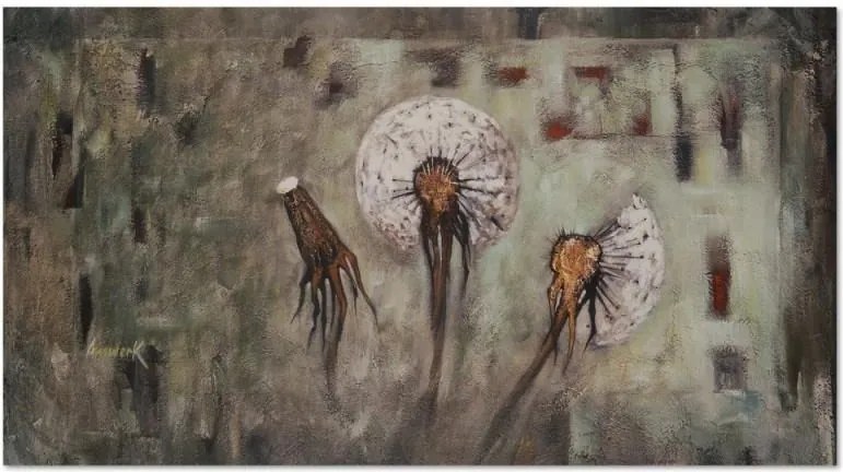 CARO Tablou pe pânză - Dark Dandelions 40x30 cm