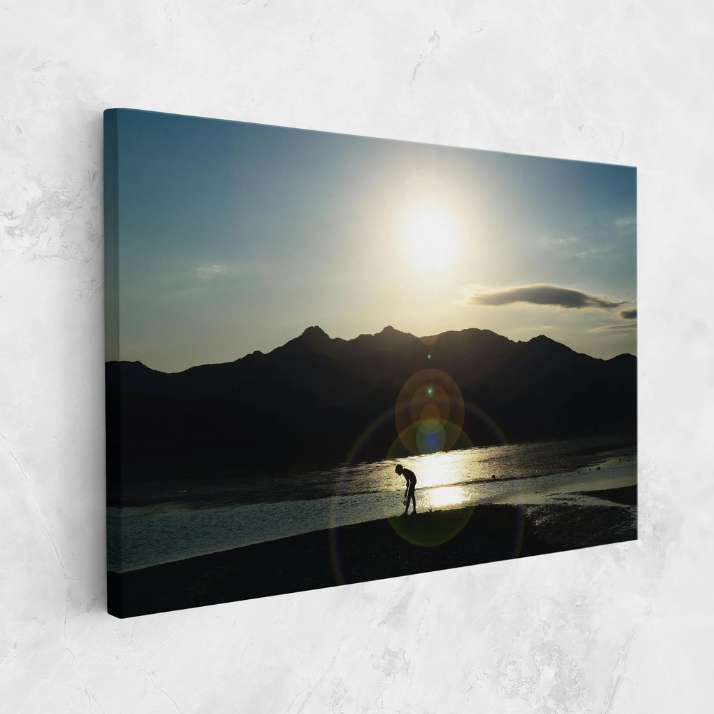 Tablou Canvas, 80x120cm, Dormitor si Living, Peisaje, Munti, Sunshine Mountain View
