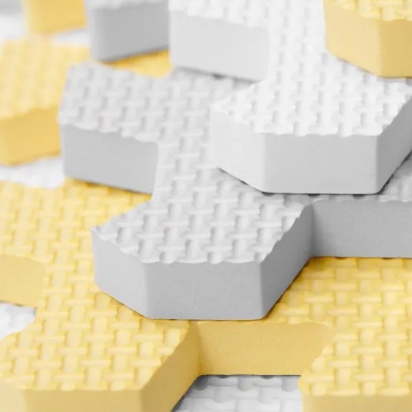 KINDERKRAFT - Puzzle din spumă LUNO 30 piese gri/galben