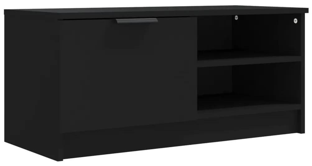 Comoda TV, negru, 80x35x36,5 cm, lemn prelucrat 1, Negru