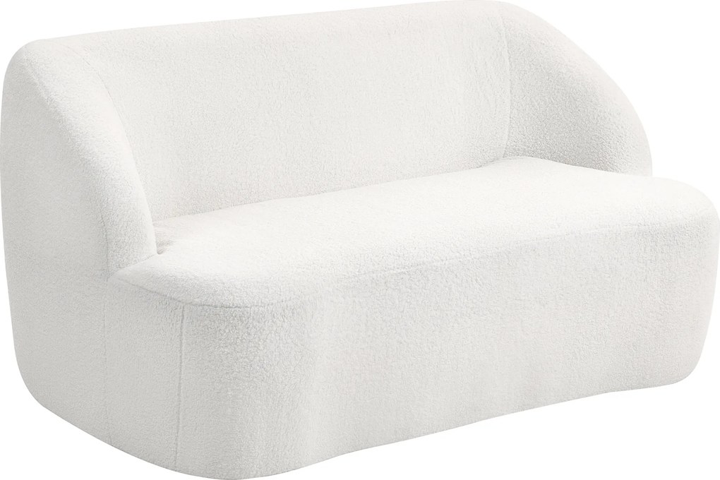 HOMCOM Canapea 2 Locuri, Design Curbat, Canapea cu Material Textil Moale, pentru Living, Dormitor, Birou la Domiciliu, Crem | Aosom Romania