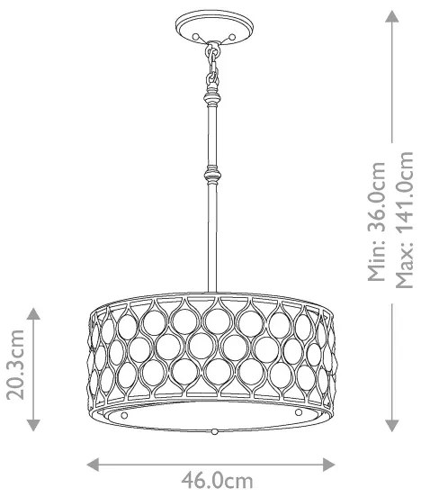 Lustră pe tijă Feiss FE-LUCIA-B LUCIA 3xE27/60W/230V