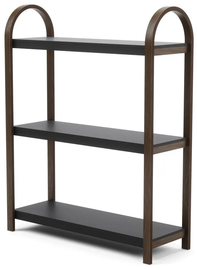 Etajeră neagră/în culoare naturală cu aspect de lemn de nuc 72x90 cm Bellwood – Umbra