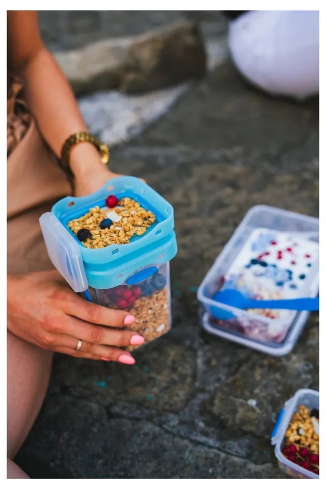 Cutie pentru prânz cu tacâmuri Vialli Design, 650ml+230m, verde