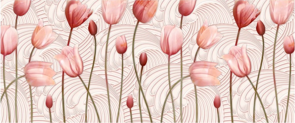 Tablou - Lalele roz (120x50 cm)