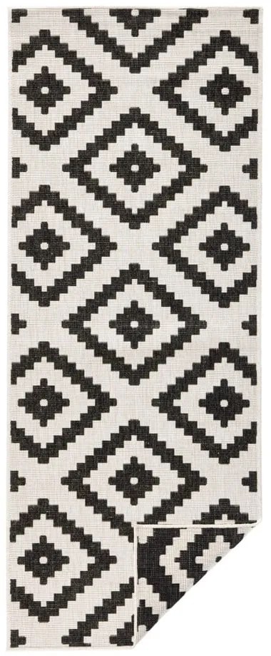 Covor adecvat pentru exterior NORTHRUGS Malta, 80 x 250 cm, negru - crem