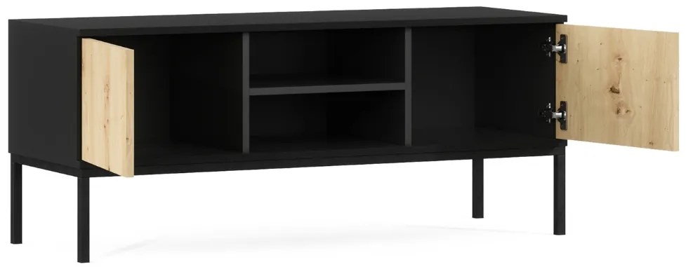 Suport TV LANZZI 120x40 cm, negru/stejar artisan