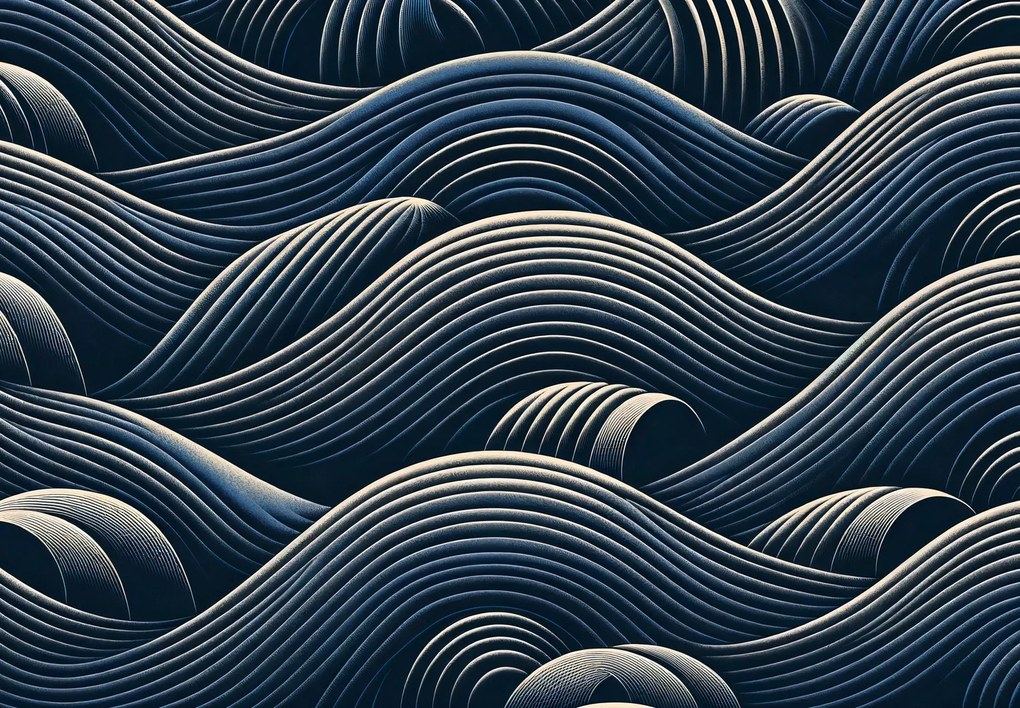 Fototapet - Valuri geometrice întunecate (147x102 cm)