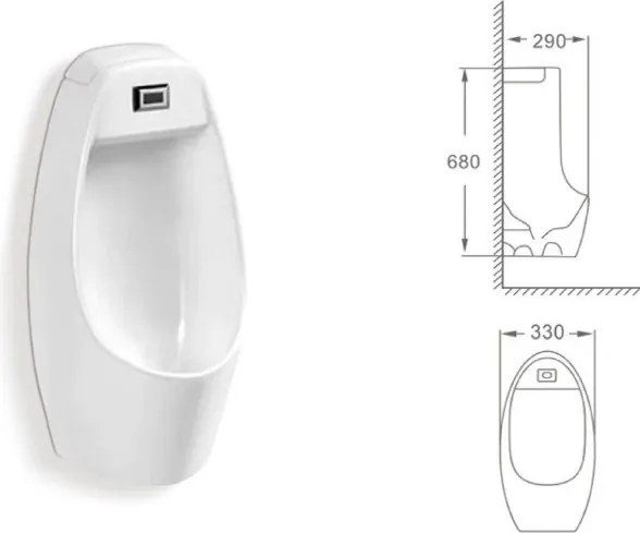 Pisoar Suspendat cu Senzor, din Ceramica, Alb KZ