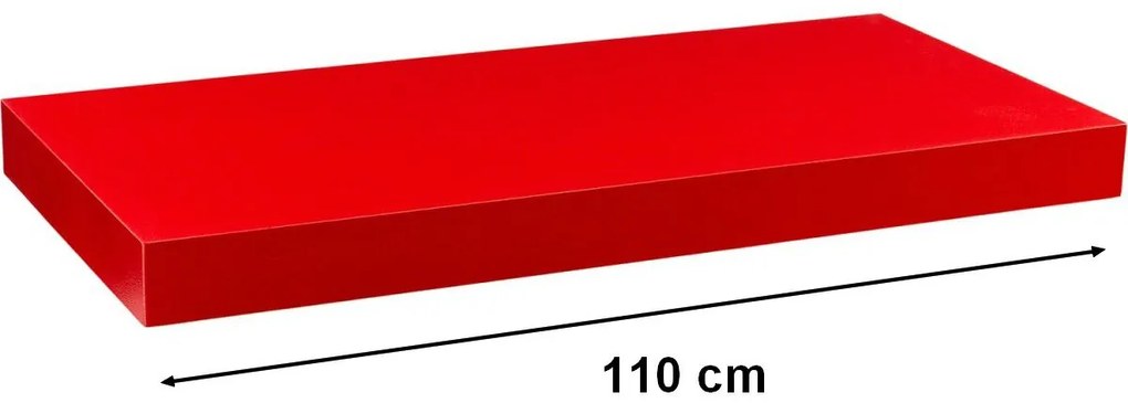Raft de perete stilist Volato, 110 cm, roșu