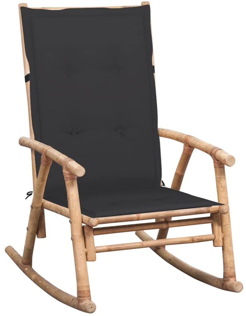 vidaXL Scaun balansoar cu pernă, bambus