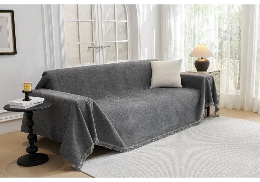 Husă gri închis pentru canapea cu 3 locuri Talo – Filumi