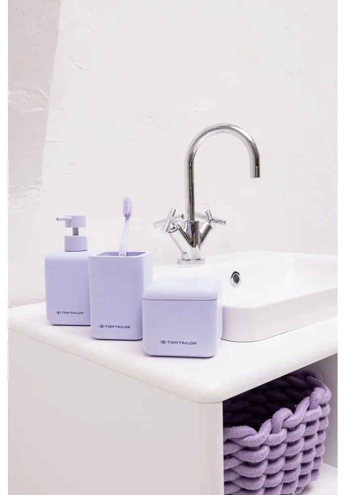 Dozator de săpun lichid mov din polirășină 380 ml Tom Tailor T-Rounded – Wenko