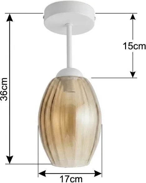 BRILAGI - lustră LED aplicată R GLASS 1xE27/60W/230V Ø 17 cm alb/bej fumuriu