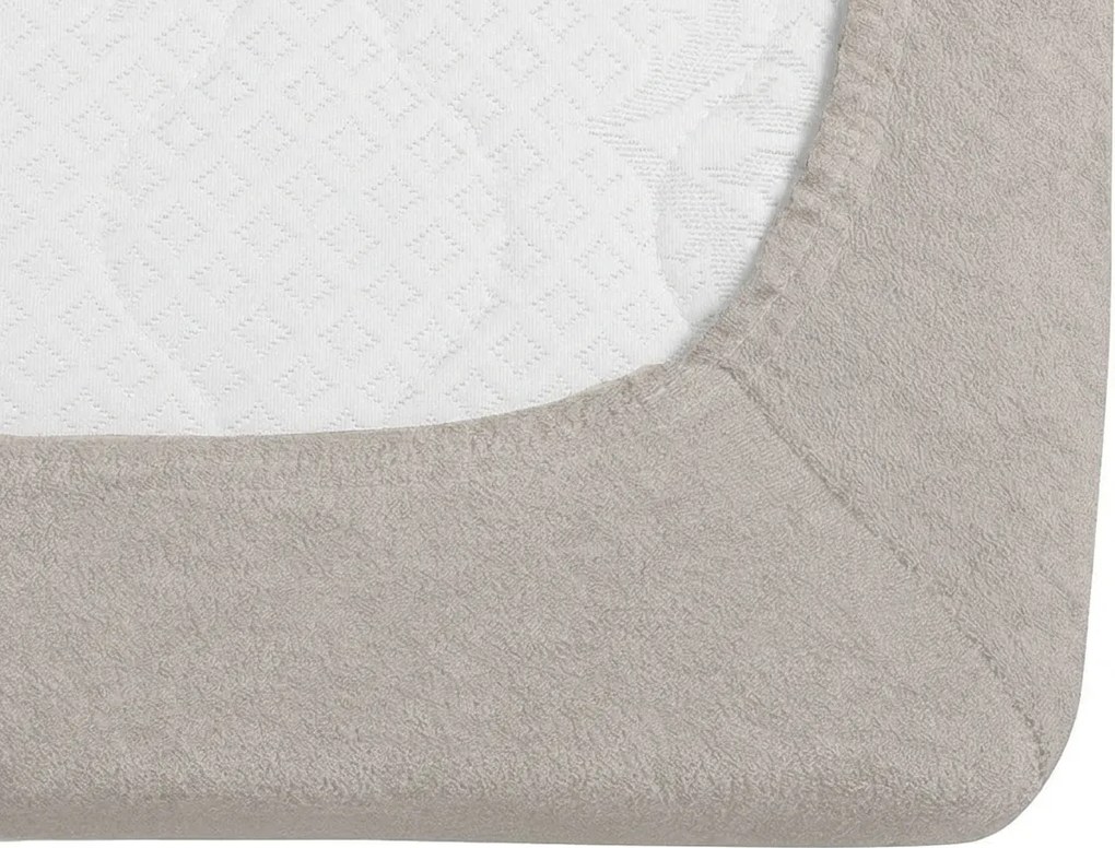 Cearsaf elastic din fleece MOLTON gri deschis 180 x 200 cm