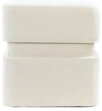 Taburet crem cu tapițerie din catifea Piazza – Light &amp; Living