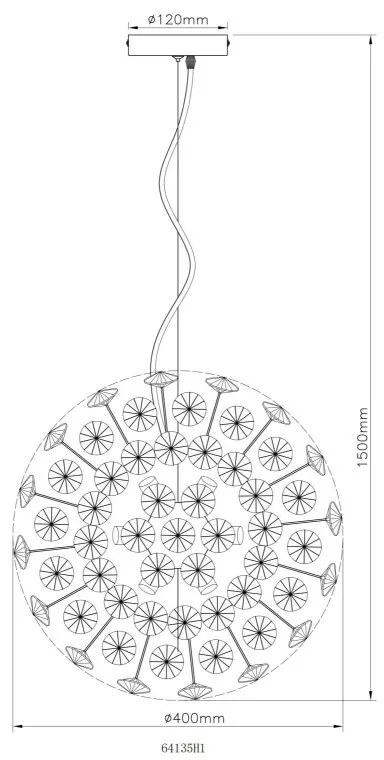 Lustra suspendata design elegant KATRINA 40cm auriu 64135H1 GL