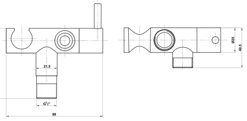 Baterie de bideu cu duș Aqualine crom lucios