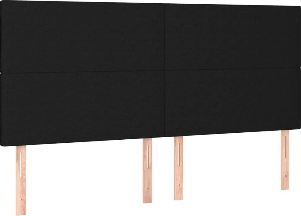 vidaXL Tăblie de pat neagră 180x5x118/128 cm, material textil