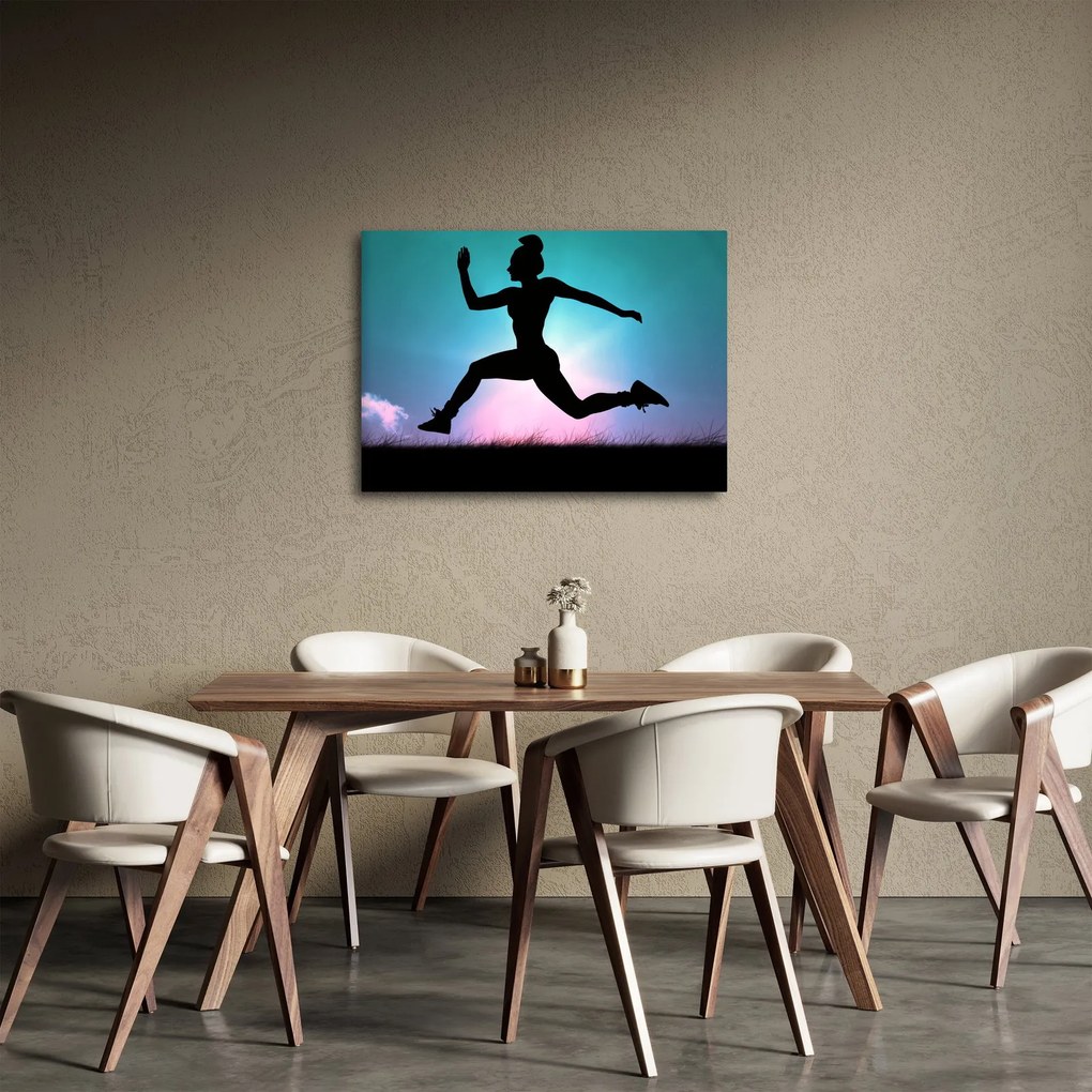 Tablou cu silueta feminină sărind (70x50 cm)