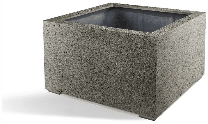 Vas de plante Grigio Low Cube 100x100x60 cm - Beton Natural