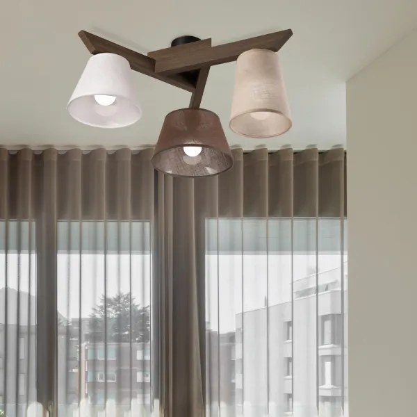 Lustră LED aplicată Brilagi ANTHONY 3xE14/40W/230V stejar nuc