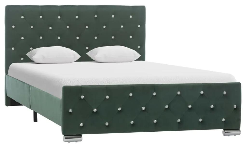 286813 vidaXL Cadru de pat, verde închis, 120 x 200 cm, material textil