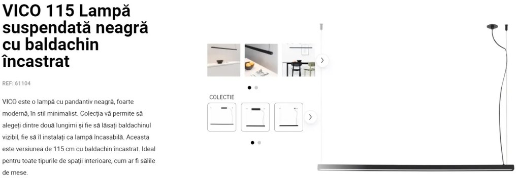 Lustra LED suspendata design modern minimaliat VICO II 115cm