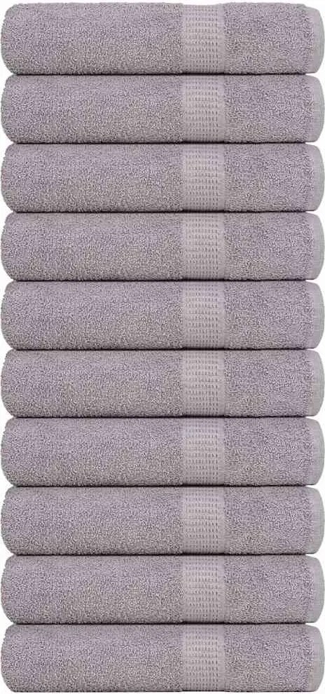 vidaXL Prosoape de baie, FROGN, 10 buc., gri, 100x150 cm, 360 g/m²