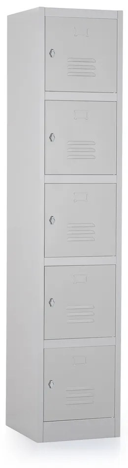 Dulap metalic - 5 cutii, 38 x 45 x 185 cm, blocare, gri - ral 7035