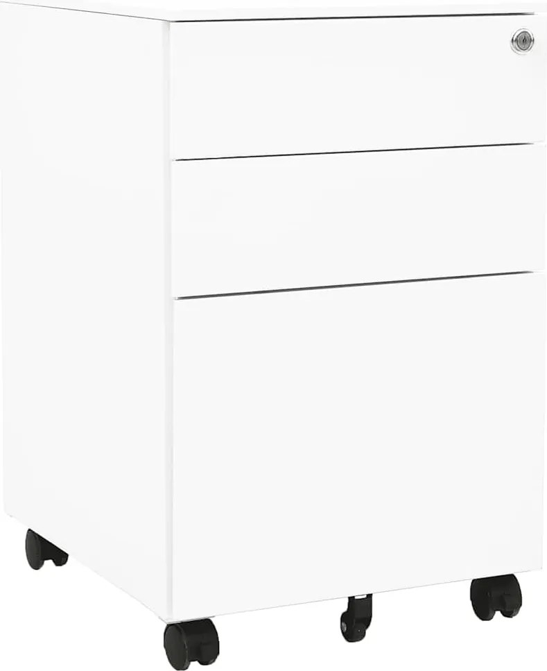 vidaXL Dulap dosare mobil, alb, 39x45x60 cm, oțel