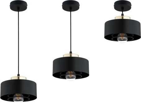 Brilagi - Lustră suspendată pe cablu SPRING 1xE27/60W/230V Ø20 cm negru/auriu