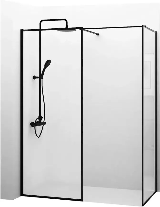 Cabina de dus tip Walk-in Rea Bler cu 2 pereti 80x80 negru