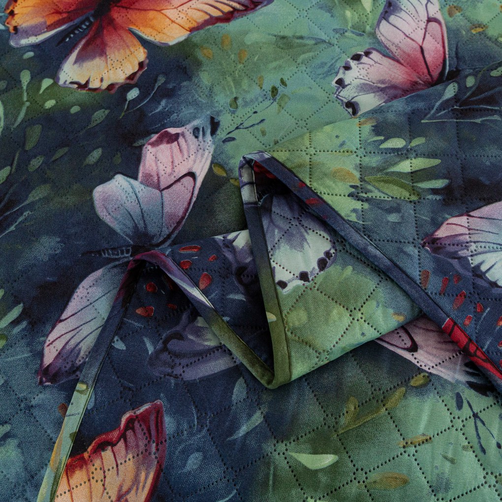 Cuvertura de pat cu model COLORFUL BUTTERFLY, colorata Dimensiune: 170 x 210 cm