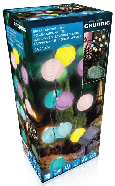 Grundig 14106 - Șir LED solar 2,4m 10xLED/1,2V 600 mAh