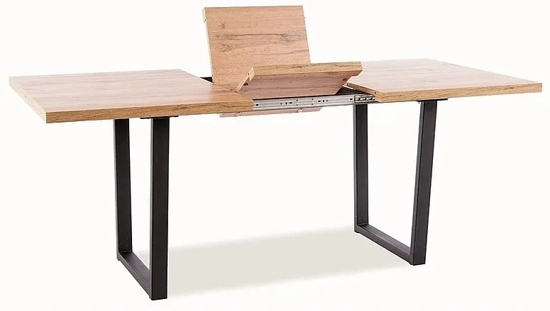 Masa extensibila Vito stejar artizan/negru L140-180 cm | BIANO