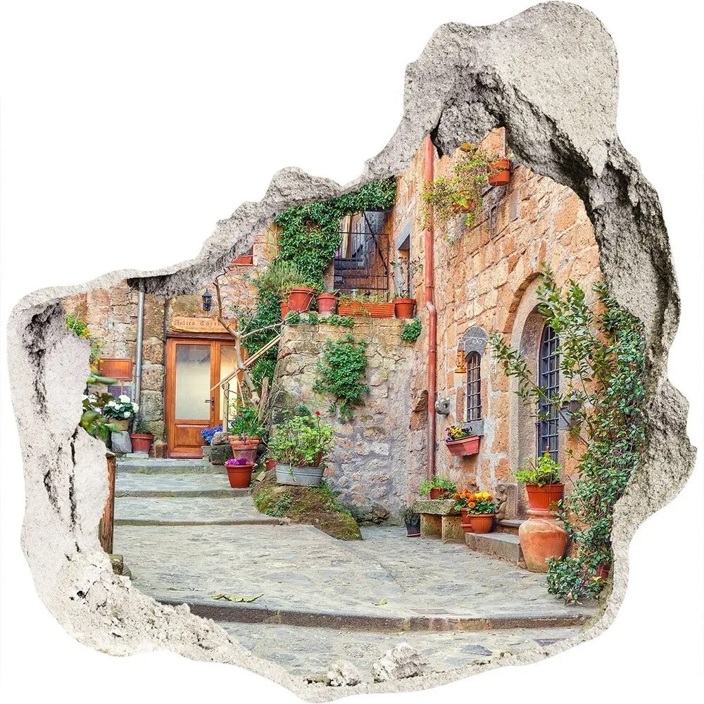 Fototapet 3D gaură în perete Străzile italiene