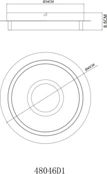Globo 48046D1 - Plafonieră LED ZARA, 24W, 230V, 3000K (alb cald), Ø 40 cm