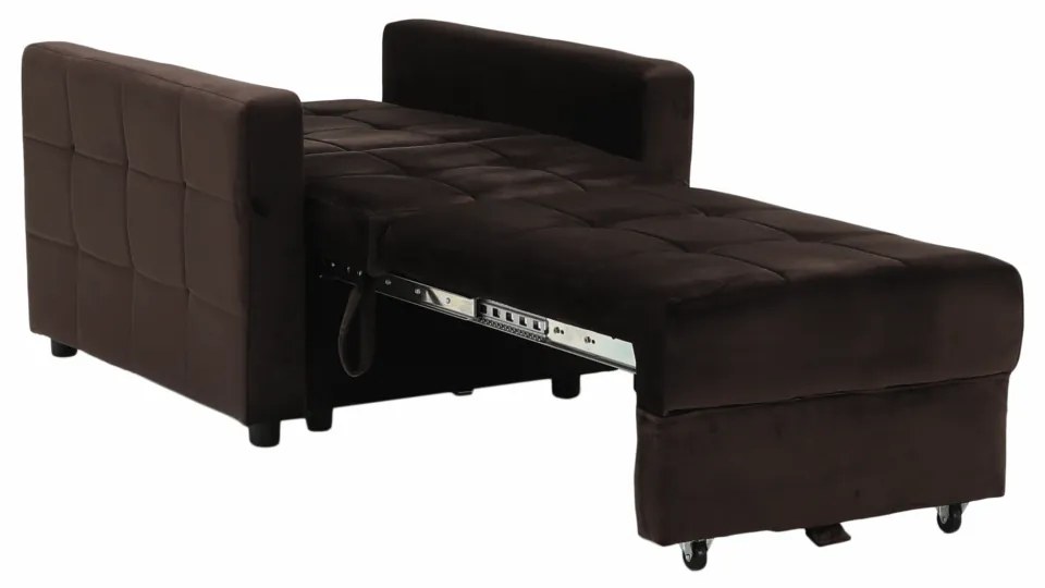 Fotoliu extensibil, catifea Velvet ciocolatiu, PECHRO