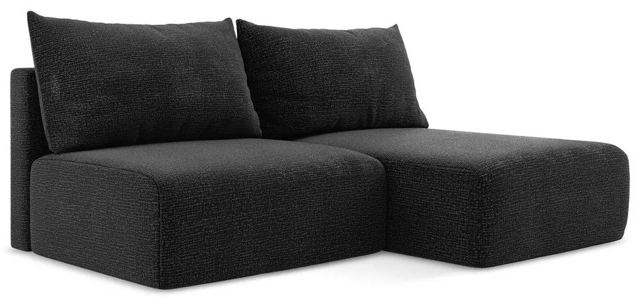 Colțar negru extensibil/cu spațiu de depozitare (cu colț pe partea dreaptă) Kalena – Makamii