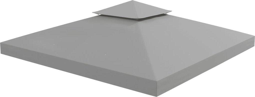 Outsunny Acoperiș de înlocuire pentru pavilion 3 x 3 m, impermeabil, acoperiș dublu cu orificii de scurgere, gri deschis | Aosom Romania